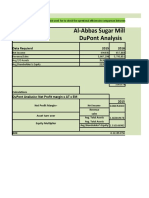 Al-Abbas Sugar Mills Dupont Analysis: Data Requierd 2015 2016