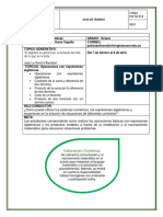 Guía de trabajo de álgebra con expresiones