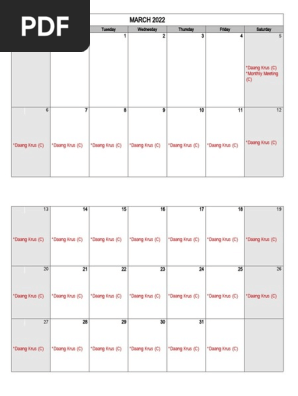 Blank Calendar