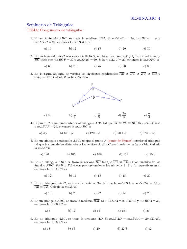 Seminario 4 Pdf Triangulo Geometria Elemental