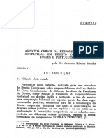 Aspectos Gerais Da Responsabilidade. Contratual em Direito Comparado. Inglês e Português