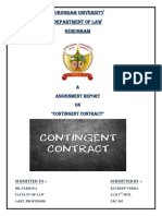 Gurugram University Department of Law Gurugram: A Assignment Report On "Contingent Contract"