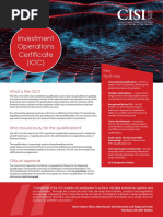 Investment Operations Certificate (IOC) : Key Features