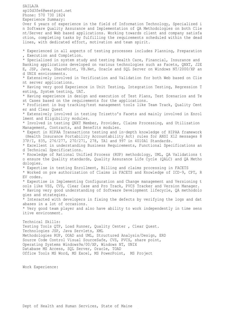 QA Analyst/ Tester PDF Java Platform Java Server Pages