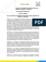 Reglamento de Agentes y Subagentes Municipales para El Municipio de Papantla