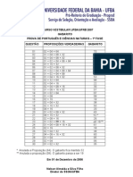 2007 Prova Portugues e Ciencias Naturais - Caderno 1 Fase 1 - Gabarito