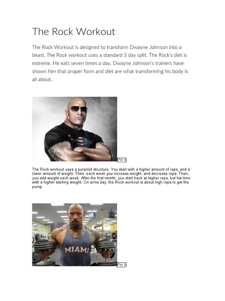 The Rock Workout PDF Weight Training Management Of Obesity