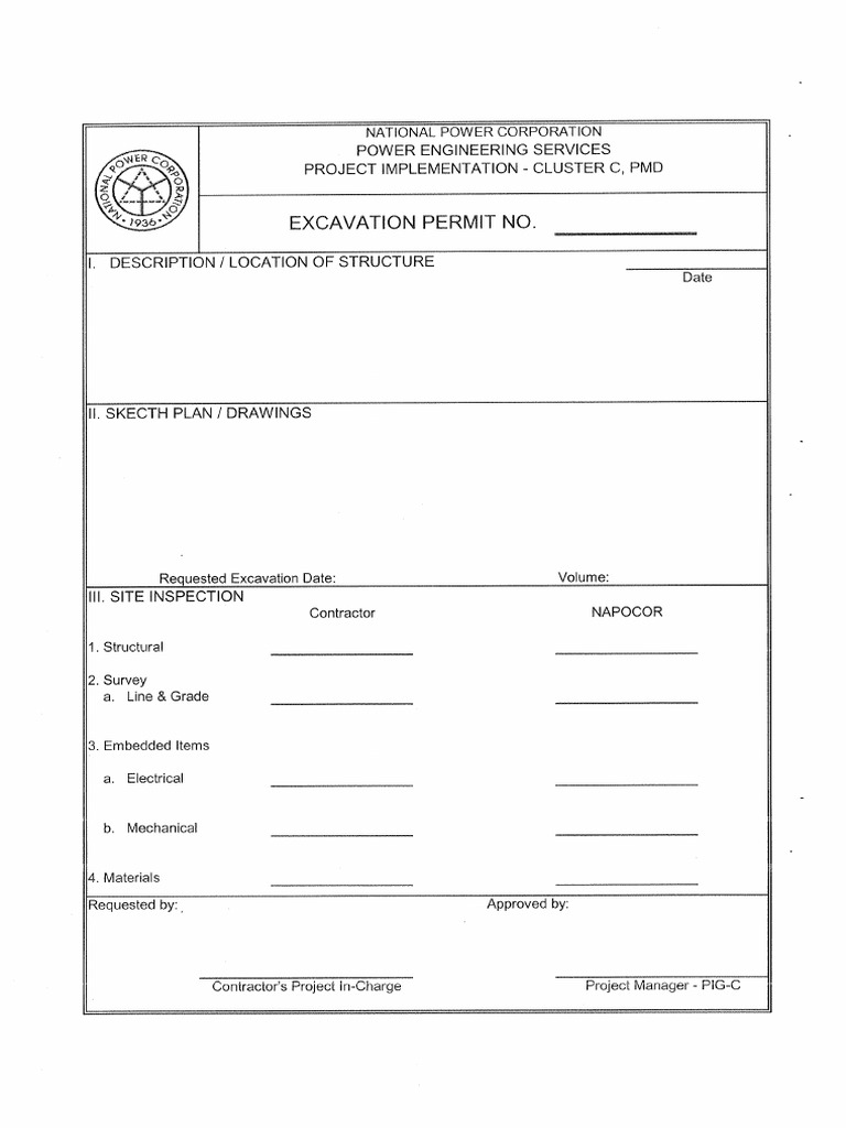 Excavation Permit | PDF