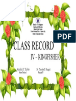 Class Record: Iv - Kingfisher