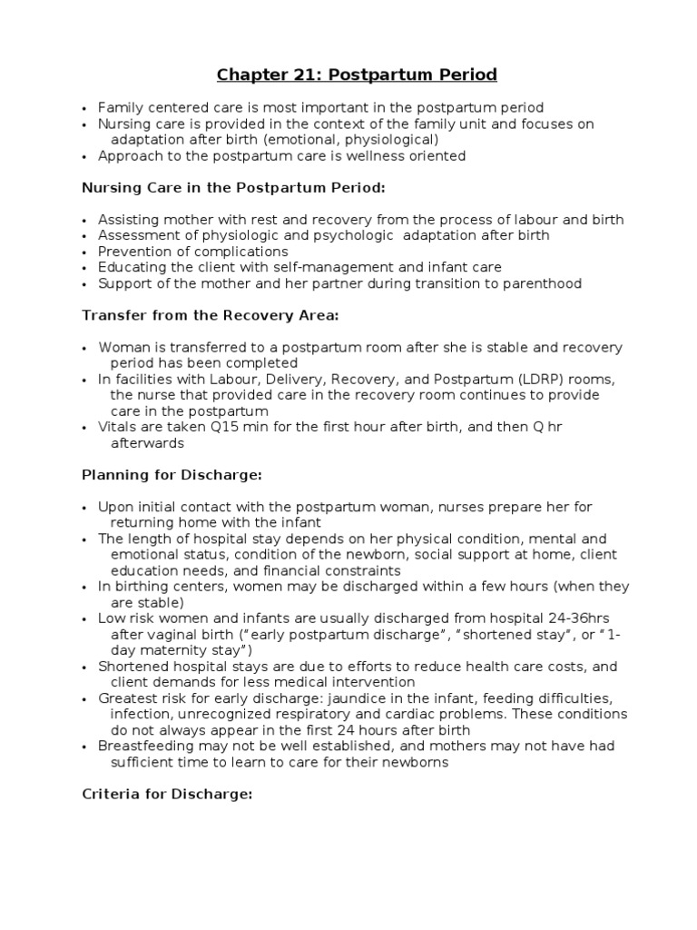 Postpartum Care: Nursing Guidelines | PDF | Postpartum Period | Childbirth