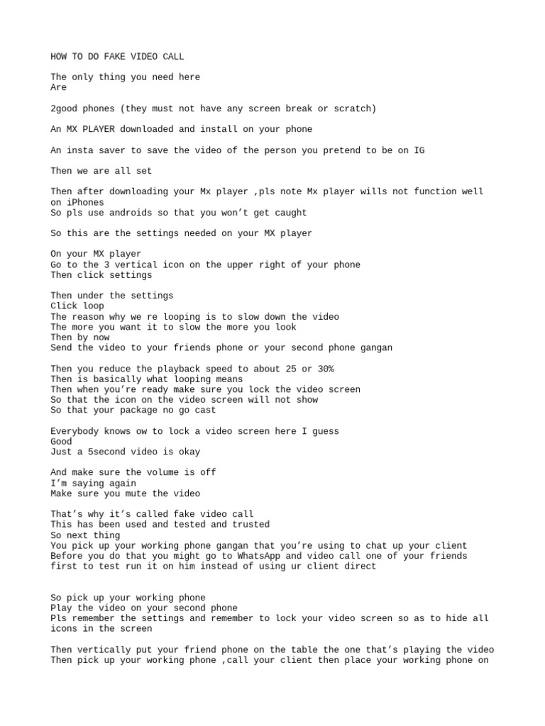 How To Do Fake Video PDF