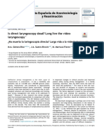 Revista Española de Anestesiología y Reanimación: Is Direct Laryngoscopy Dead? Long Live The Video Laryngos