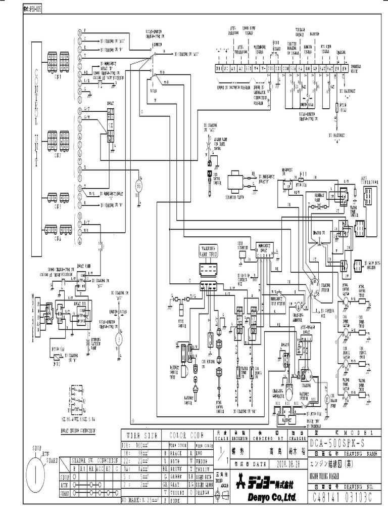 Denyo DCA500SPK Engine Wiring Diagram PDF