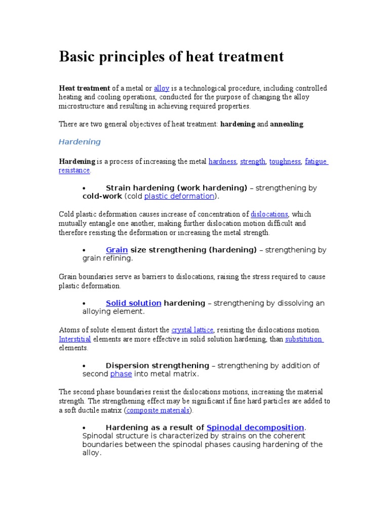 Principles of Heat Treatment Processes | PDF | Annealing (Metallurgy ...
