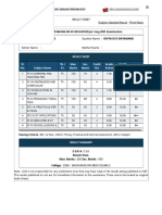 Result Sheet Back - Print - Subject Detailed Result