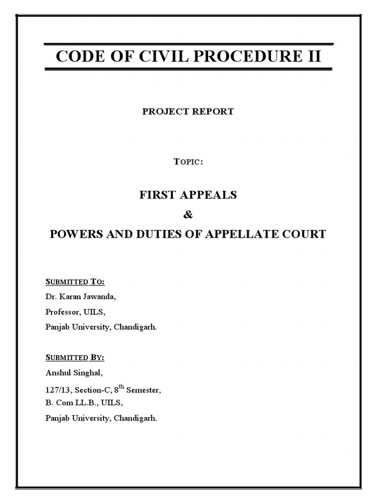 First Appeals Under CPC Download Free PDF Judgment (Law) Appeal