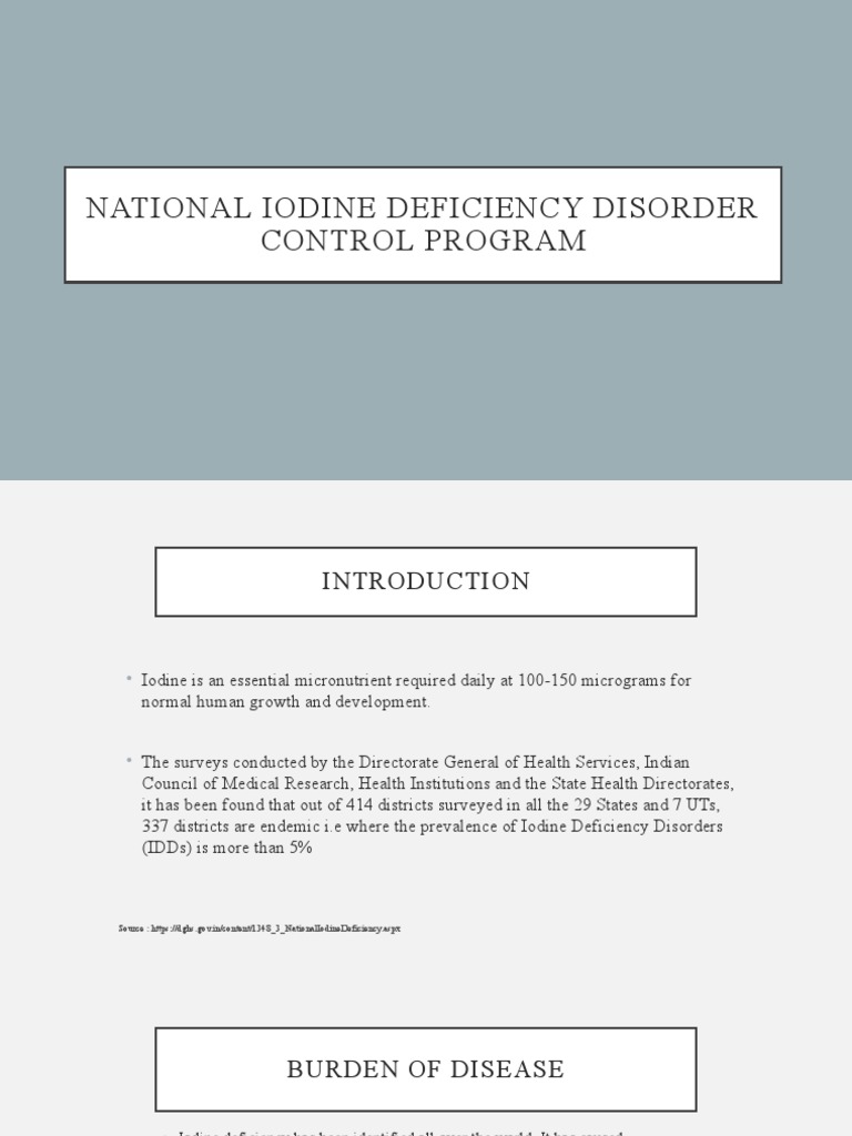 NATIONAL Iodine Deficiency Disorder | PDF