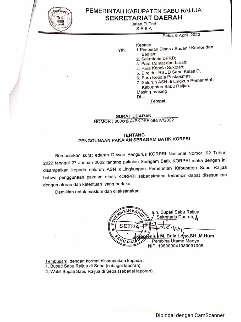 Edaran Pakaian Korpri | PDF