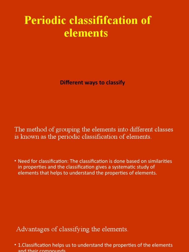 Periodic Classification of Elements Explained | PDF | Periodic Table ...