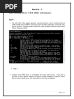 Practical: - 1 Aim: - Execution of Basic TCP/IP Utilities and Commands