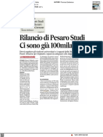 Rilancio di Pesaro Studi, ci sono già 100mila euro - Il Corriere Adriatico del 25 aprile 2022