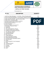 SL. No. Description Quantity: Details of First Aid Box