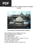 A Brief Biography of Hazrat Maqdum Fakhi Ali Al-Mahaimi