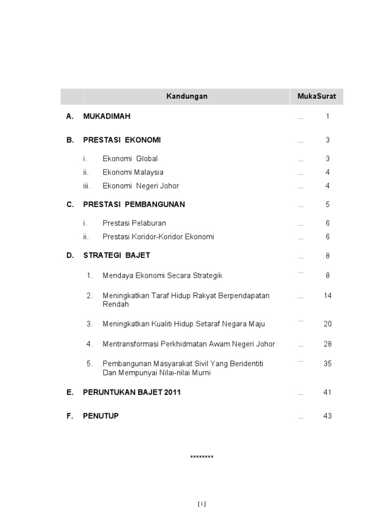 Ucapan Bajet Negeri Johor 2011 Pdf
