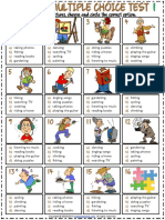 Hobbies Vocabulary Esl Multiple Choice Tests For Kids