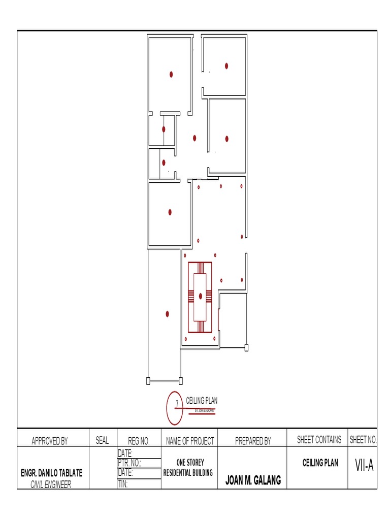 One Storey Residential Ceiling Plan | PDF