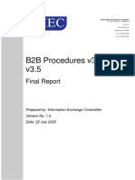 B2B Procedures v3.4 and v3.5 Final Report