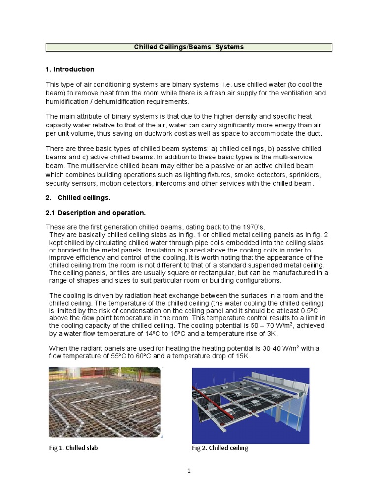 Chilled Ceilings/Beams Systems | PDF | Air Conditioning | Heat Transfer