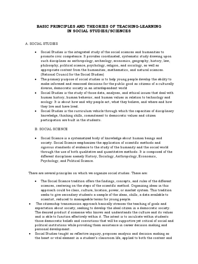 Basic Principles And Theories Of Teaching Learning Pdf Social