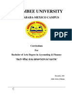 HARAMBEE UNIVERSITY ADDIS ABABA-MEXICO CAMPUS CURRICULUM