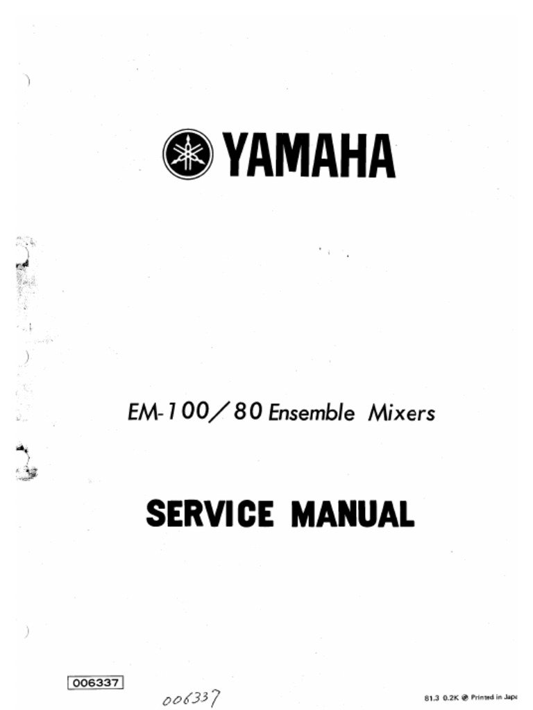Yamaha Em100 Em80 Mixer Schematic PDF