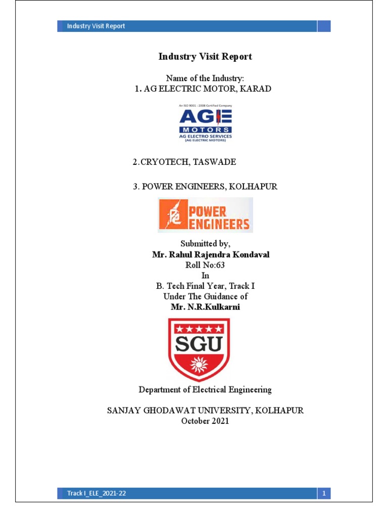 Industry Visit Report Rahul | PDF | Transformer | Electromagnetic Induction