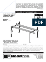 Installation and Operation Manual: 14,000 Pound Capacity Commercial Grade Four-Post Lifts Models: HD-14T