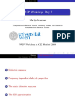 VASP Workshop: Day 2: Martijn Marsman