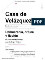 Escribir La Democracia - Democracia, Crítica y Ficción - Casa de Velázquez