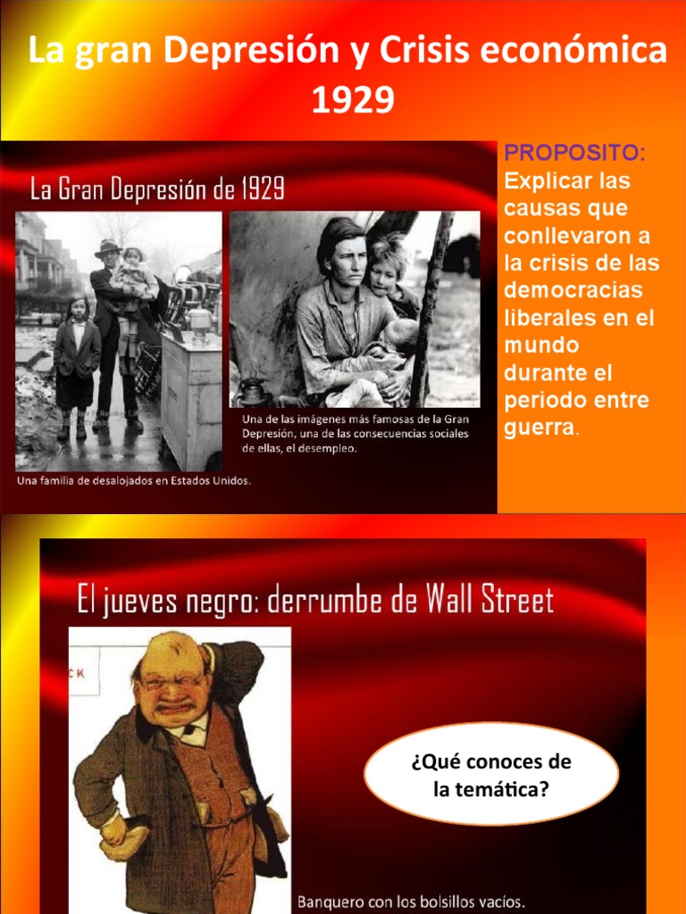 Causas y Soluciones de la Gran Depresión | PDF | Gran depresion | Nuevo ...