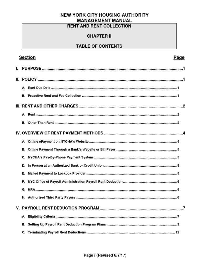 NYCHA Management Manual Chapter II PDF Payroll Payments