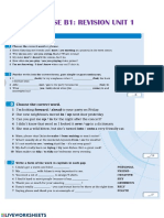 Revision Unit 1 B1 OPTIMISE