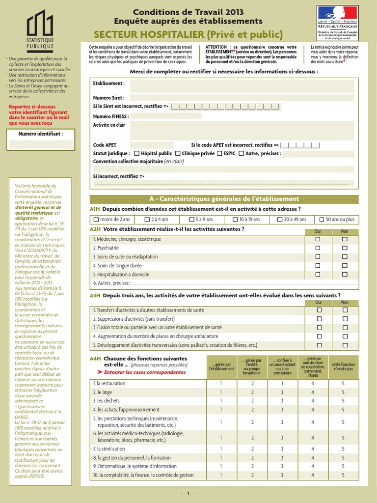 Questionnaire PGI-TT sur les établissements | PDF | Gestion des ...