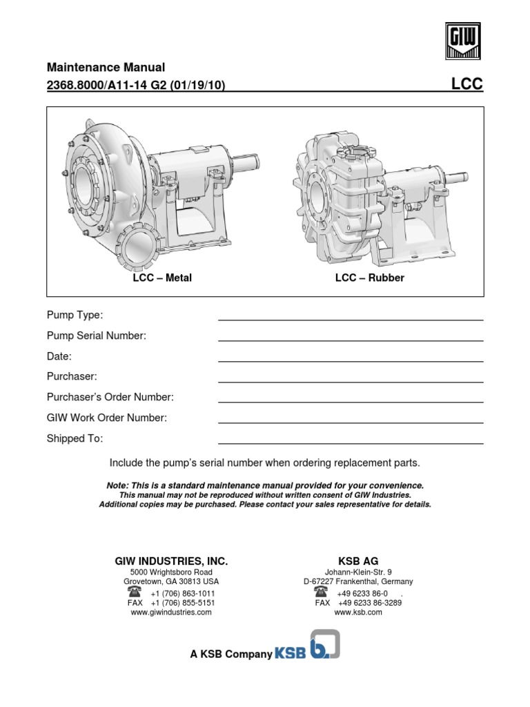 Maintenance Manual 2368.8000/A11-14 G2 (01/19/10) : LCC - Metal LCC ...