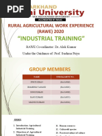 Rural Agricultural Work Experience (RAWE) 2020: "Industrial Training"