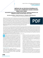 Análisis bibliométrico de revistas españolas de Psicología en ESCI (2018-2020