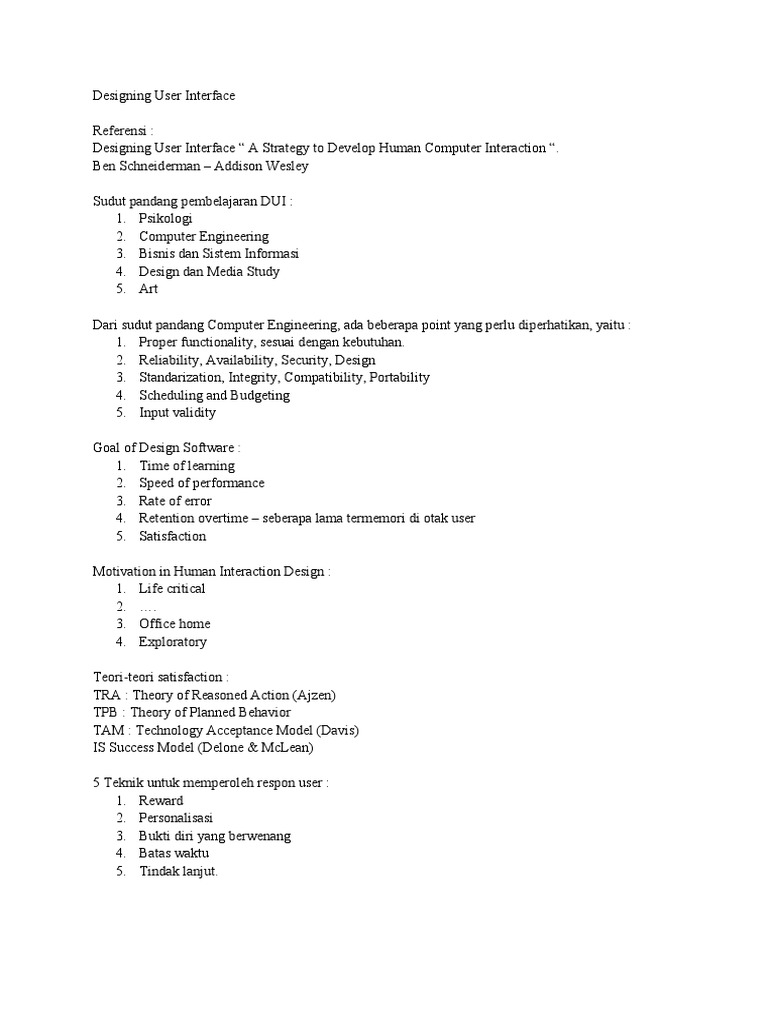 Designing User Interface Pdf Usability Human Computer Interaction