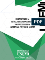 Reglamento de La Estructura Organizacional Por Procesos de La Universidad Estatal de Milagro