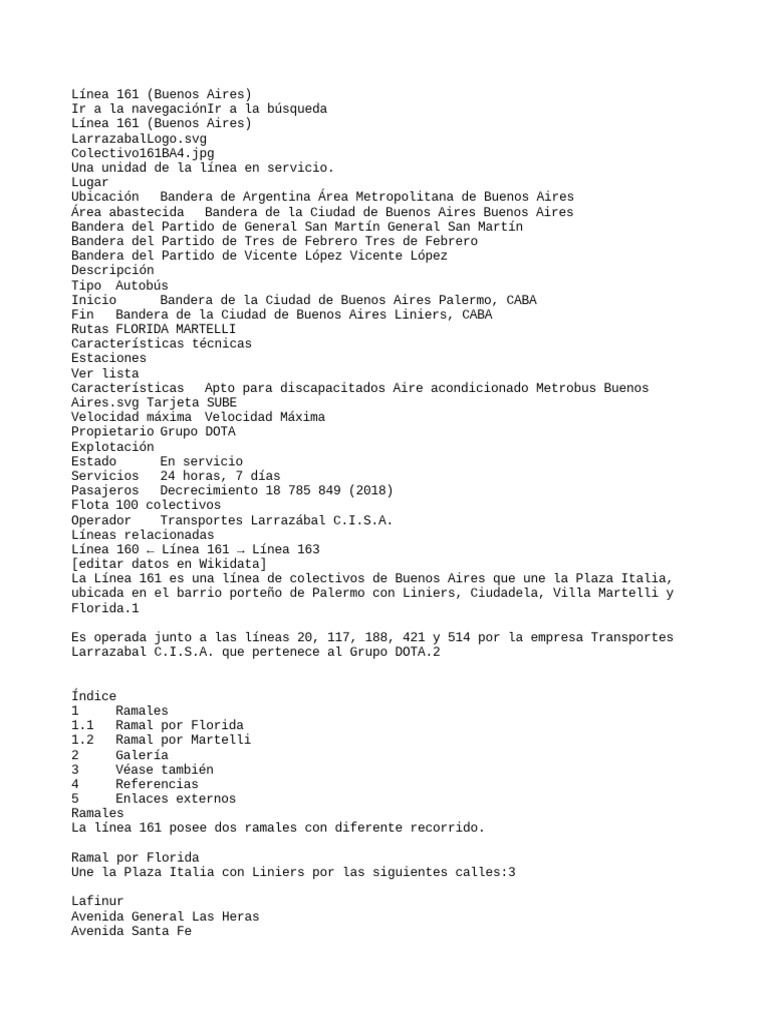 Línea 161 (Buenos Aires) PDF Buenos Aires Wikipedia