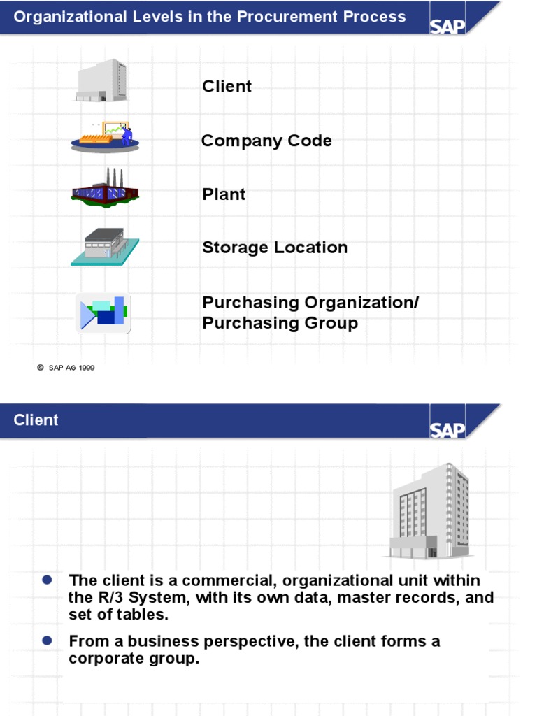 Client Company Code Plant Storage Location Purchasing Organization ...